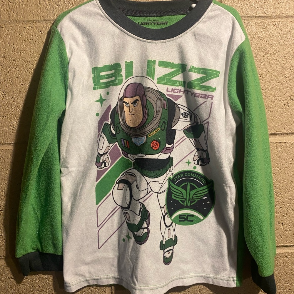 DISNEY PIXAR BUZZ LIGHTYEAR BOYS SIZE 6/7 PAJAMAS FLANNEL 2-PIECE SET PJ'S